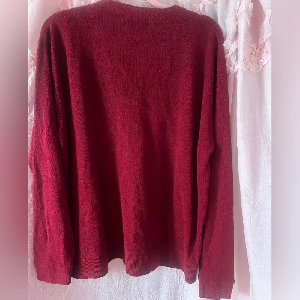 Vintage Fink Classics SZ L deep red cardigan. Retro grunge preppy ladies or men - Picture 7 of 7